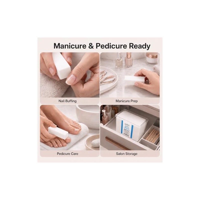 ForPro Super White Buffing Block, 240 Grit, Four-Sided Manicure &