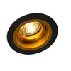 Qazqa Recessed Modern Chuck Round Black with Gold & Brass