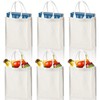 DEAYOU 6 Pack Jute Tote Bag with Handle, Jute Beach