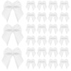 SUPVOX Pack of 100 Small Satin Ribbon Bows Grosgrain Hair Bows Embellishment for DIY Crafts (White)