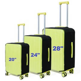 FABULWAY Clear PVC Suitcase Covers Protectors Transparent Luggage Cover Waterproof Wheeled Suitcase Dust Cover Dustproof Travel Luggage Sleeve Protector (3PCS Elastic)