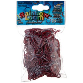Rainbow Loom Medieval Red Rubber Bands with 24 C-Clips (600 Count)