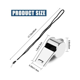 FUNNTY 5 Pcs Stainless Steel Whistle, Sports Whistles with Lanyard for Lifeguards, Survival, Emergency, School Sports