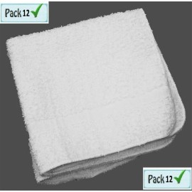 12 New White Bath WASHCLOTHS 12X12 1 lb 100% Cotton Hemmed, Economy Grade, V2110