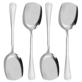 HAYGEM Set of 4 Stainless Steel Teaspoons, Thickened and Widened Coffee Spoons with Large Capacity, Ergonomic Tablespoons for Scooping Porridge, Soups, Coffee, Desserts, Butter