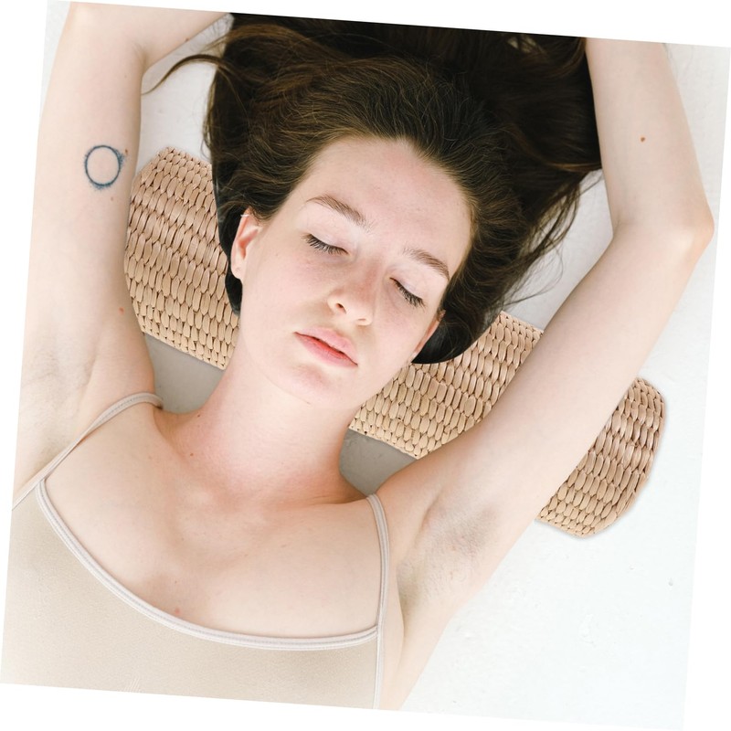 WHAMVOX Cooling Straw Pillow for Steam Breathable Neck Support Handwoven