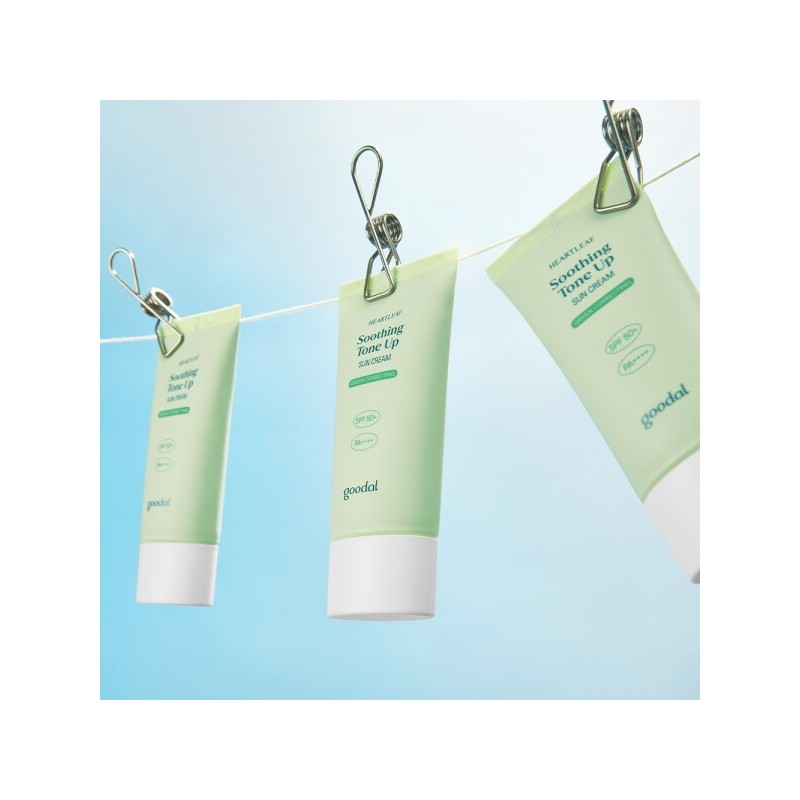 Goodal Houttuynia cordata soothing green tone-up sun cream 50ml FREE