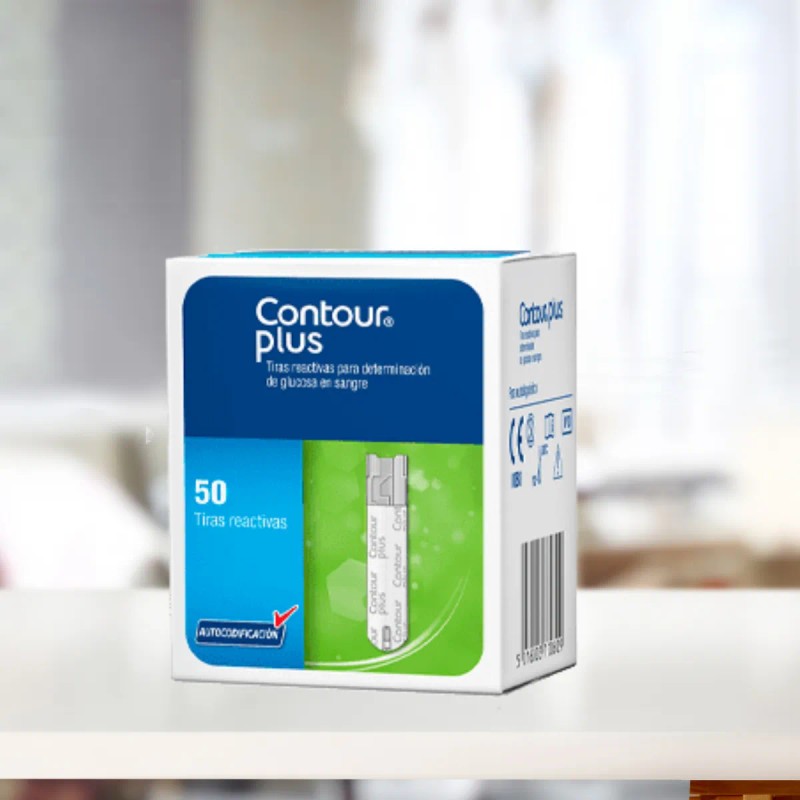 Contour Plus Paquete Con 100 Tiras Reactivas Para Glucómetro