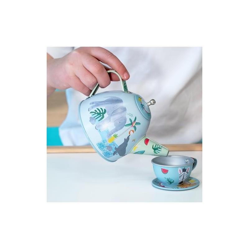 Floss and Rock Jungle 14 Piece Tea Set, Tin, Box