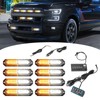 Wsays 12 LED White Amber Strobe Emergency Hazard Warning Light