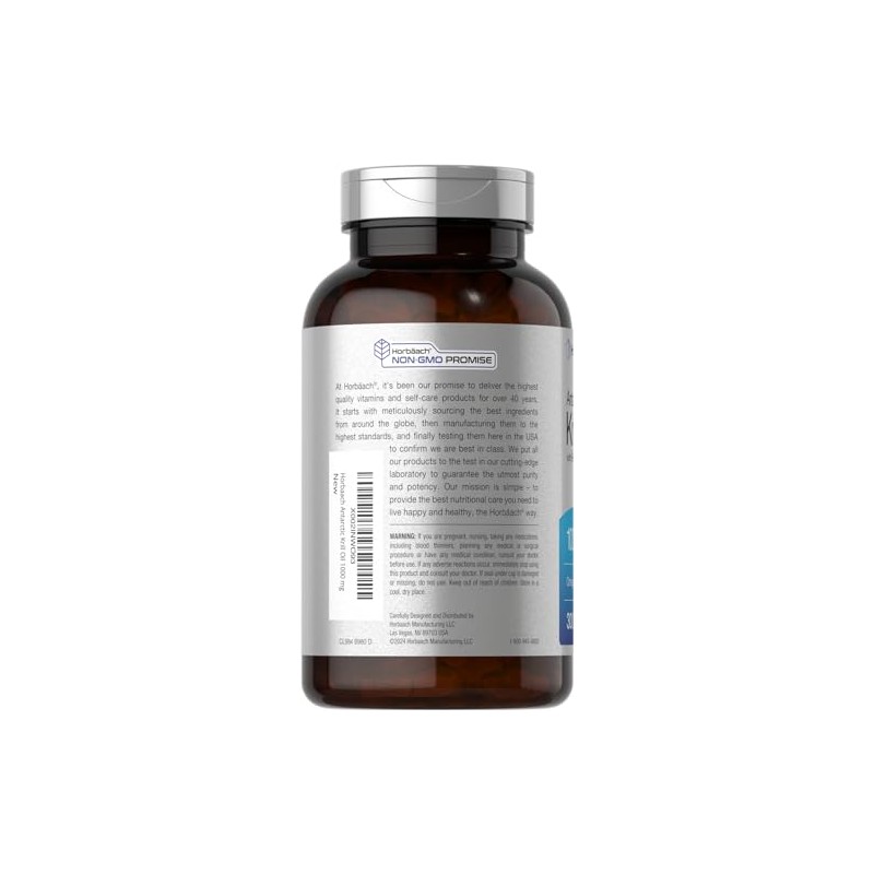 Horbäach Antarctic Krill Oil 1000mg 300 Cápsulas - Cardioprotección -