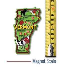 Vermont Colorful State Magnet by Classic Magnets, 2.4" x 4", Collectible 3D Rubber Vintage-Style Souvenirs and Gifts Made in The USA