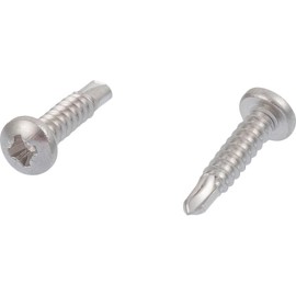 4.8mm x 19mm A2 Stainless Steel Self Drilling Pan Head Screws Self Tapping Screws for Metal Sheets Roofing Windows (Pack of 50)