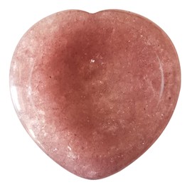 Lovionus89 Thumb care stone, hand-carved heart-shaped polished healing crystal accents relief bag stones, strawberry quartz