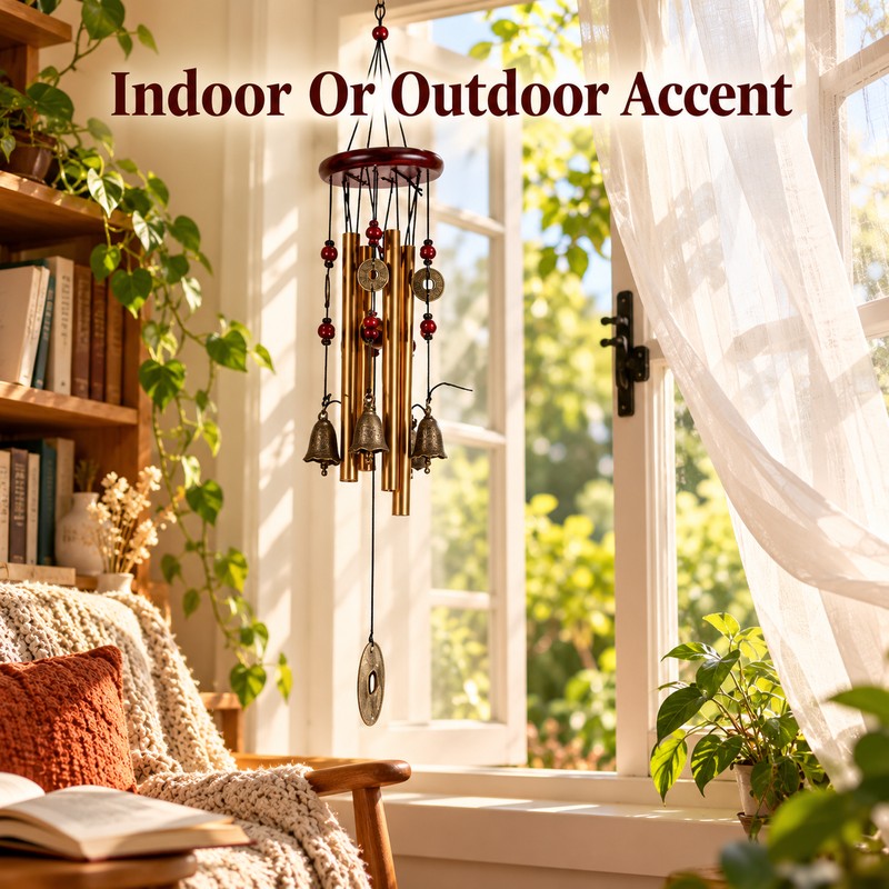 Large Metal Wind Chimes – Church Bell Style Hanging Wind