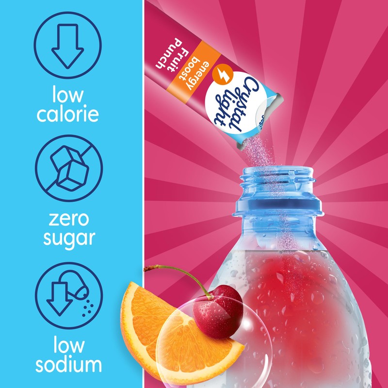 Crystal Light Energy Boost Fruit Punch Drink Mix, 10 ct