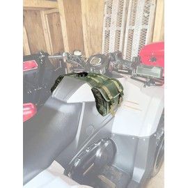Larswon Universal Water-resistant ATV Tank Bag - Heavy-Duty Motorcycle Saddle Storage Compatible with Sportsman, Grizzly, KingQuad & Most ATV/UTV/Snowmobile AccessoriesArmy Green