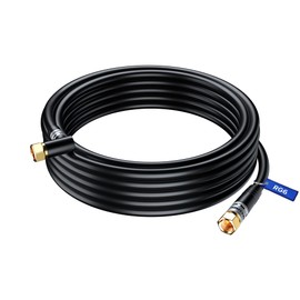 RG6 COAXIAL Cable with 90-Degree Angled Connector - 25ft / Black - Triple Shielded, Non-Oxygen Copper Cable Wire for TV, Internet & More - Flexible Coax Cable Cord