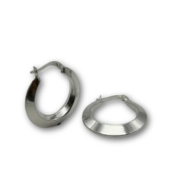 Women 925 Sterling Silver 25mm Fancy Creole Round Hoop Earring, Clip-on Claps Genuine Silver New Pairs