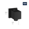 GROHE 266342430 Euphoria Shower Wall Union, Matte Black