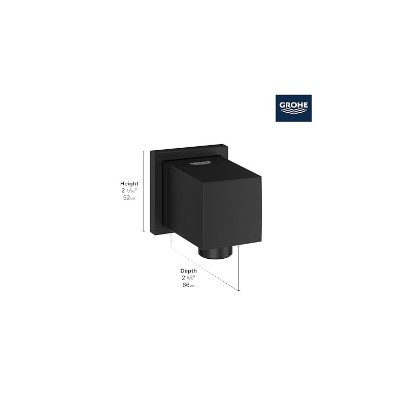 GROHE 266342430 Euphoria Shower Wall Union, Matte Black