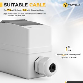 YQBYJING DC Solar Panel Disconnect Switch 25 Amp AC Miniature Circuit Breaker Box 500V 2 Poles with IP65 Waterproof UV-Proof Box for Outdoor Solar PV Homes Battery