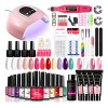 Polygel Kit Esmaltes Unas + Lampara Unas Led/uv+base+top