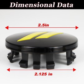4pcs 63mm 2.5 inches Slash Wheel Center Cap Covers Fit for Dodge Charger Durango Dart 2015-2020 Jeep/Chrysler Yellow