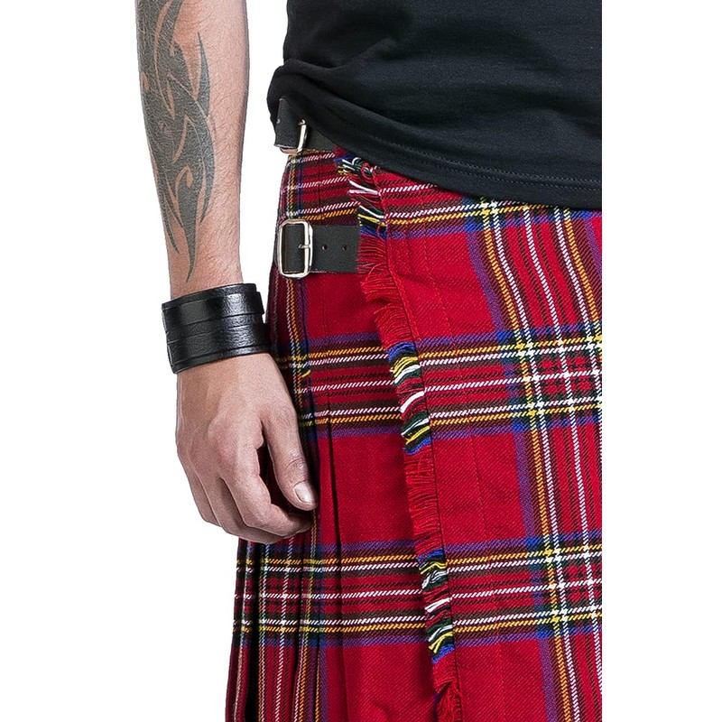 Black Premium by EMP Men's Red Plaid Kilt, red
