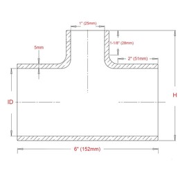 HPS HPS 1" ID , 1" ID branch Blue Silicone Coupler Coolant T Hose Tee Adapter, High Temp 4-ply Reinforced (100-THOSE-100-BLUE)