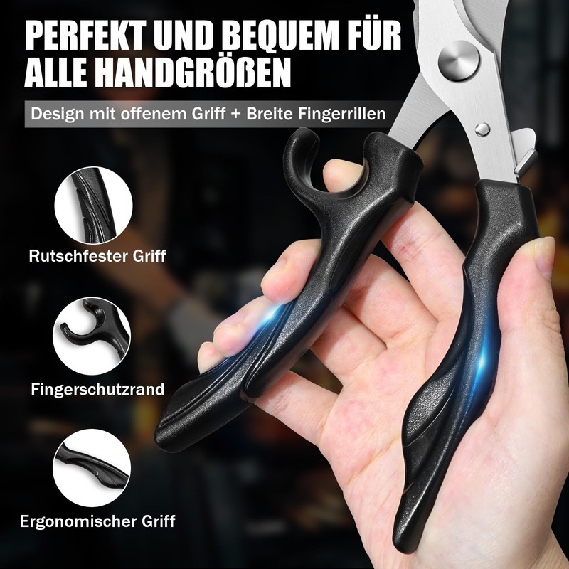 PURPLE BIRD GK02 Professional Poultry Scissors, Kitchen Scissors, 4 mm