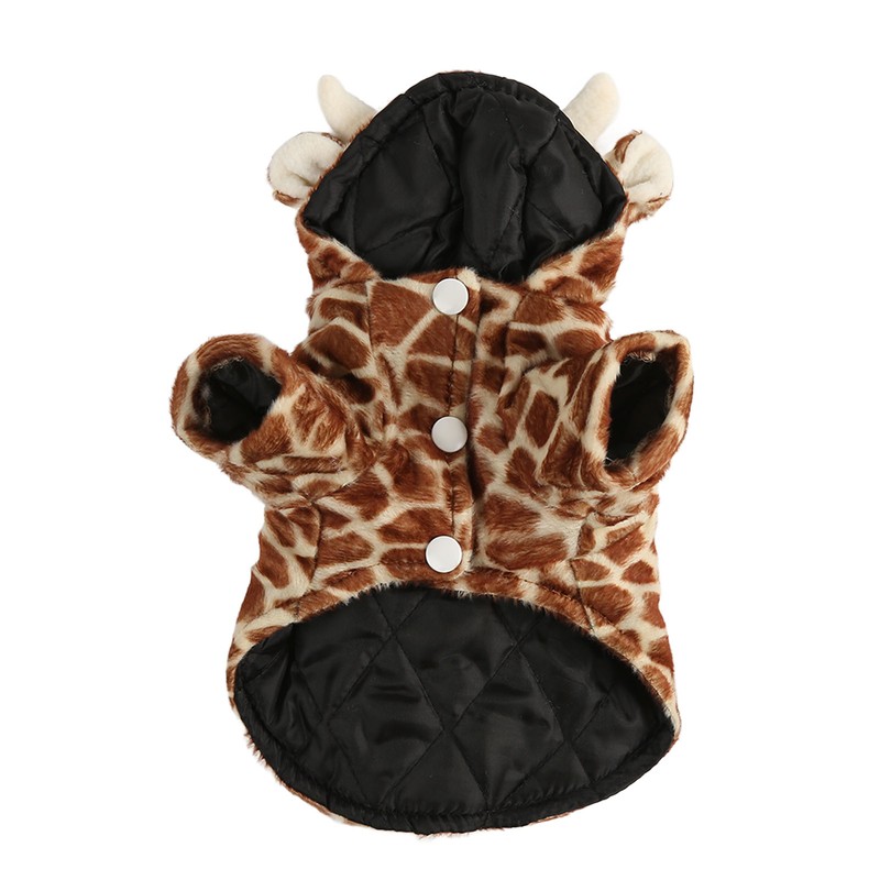 Dog Hoodie Winter Jacket Cute Fun Giraffe Design Warm Puppy