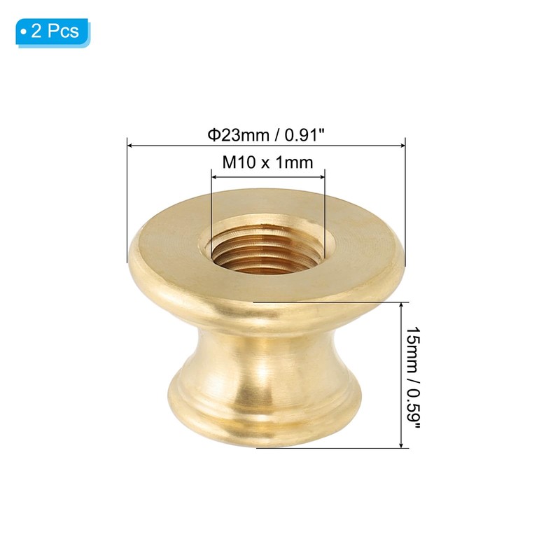 PATIKIL Lamp Solid Brass Neck, 2 Pcs M10 Fine Threaded