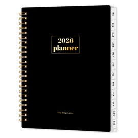 SUNEE Planner 2026 Weekly and Monthly, January 2026-December 2026, 6.4"x8.3", Tabs, Note Pages,Spiral Binding, Black