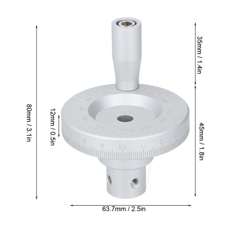 Lathe Handwheel 8mm Inner Diameter High Accuracy Aluminum Alloy Replacement