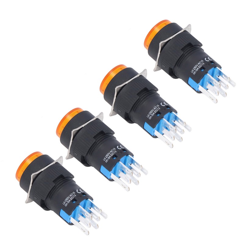 25Pcs Momentary Push Button Switch Self Locking 8 Pin Round