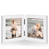 JD Concept Double 4x4 Square White Wood Picture Frame, 3.5x3.5