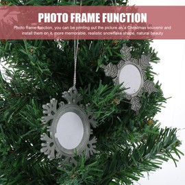 MAGICLULU 6 Pcs Snowflake Frame Pendant Nativity Decor Mini Xmas Picture Frames Christmas Photo Frame Ornaments Christmas Tree Hanging Decorations Xmas Tree Haning Picture Frame Zinc Alloy