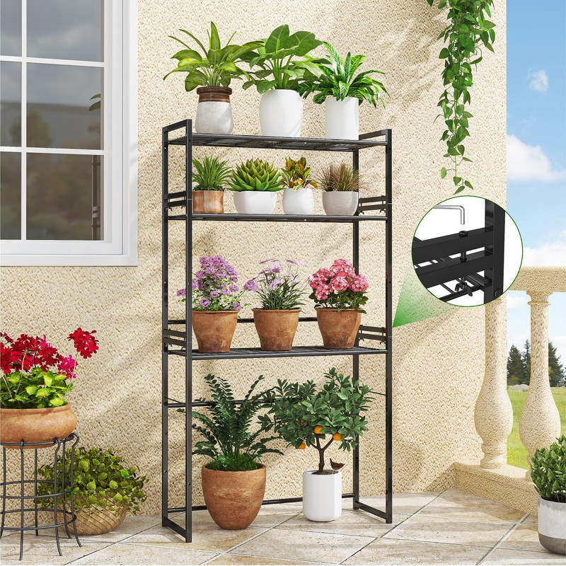 Simple Trending 3 Tier Metal Plant Stand Outdoor Indoor Waterproof,
