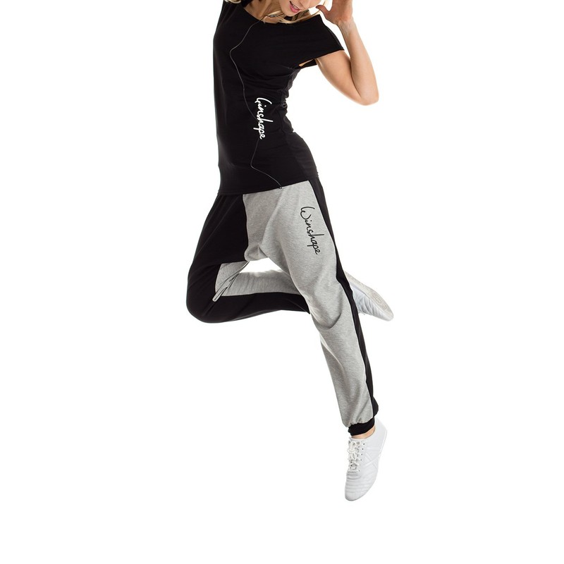 Winshape – Pantaloni da Allenamento da Donna, Donna, Schwarz/Grey Melange,