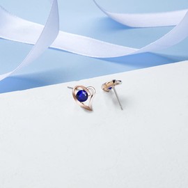 VANSZA Women's Heart Earrings 925 Sterling Silver Hypoallergenic Women's 5A Cubic Zirconia Stud Earrings Jewellery Gift for Girls, Sterling Silver