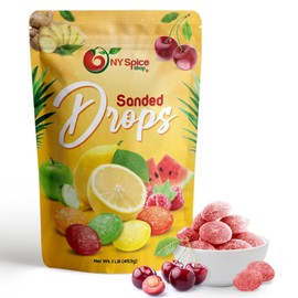 NY SPICE SHOP Wild Cherry Sanded Candy Drops - 2 Pound Old Fashioned Sanded Drops - Fresh Delicious Bulk Candy - Sanded Hard Candy - Tangy and Sweet Healthy Snacks