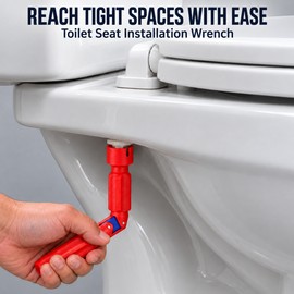 Toilet Seat Installation Wrench for Repair & Replacement – 0.67/0.51/0.39-Inch (17/13/10mm) ABS Fitting Tool with Angled Handle for Tight Spaces