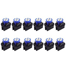 Paquete de 12 bombillas LED azules T10 194 168 con enchufe de bloqueo giratorio PC194 PC195 PC161 PC158 para instrumentos de tablero de instrumentos brillantes