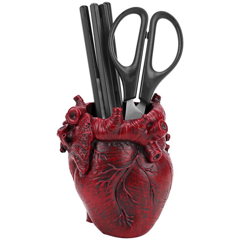 JANKOW Small Human Heart Shape Pencil Holder Real Human Heart
