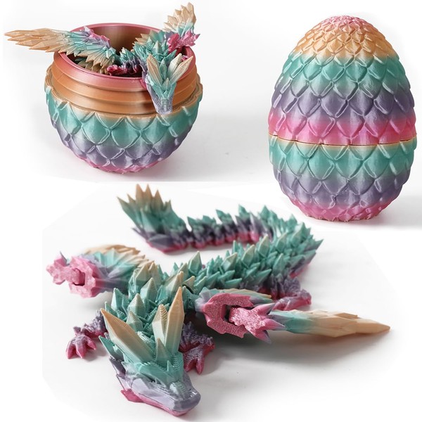 SINSEN 3D Printed Dragon Egg Movable Dragon Eggs with Dragon