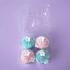 [15pcs]Clear Cupcake Boxes 4 Cavity Holder,ONE MORE Large 4 Compartment