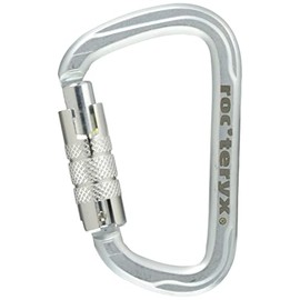 roc'teryx RTF249LK3T Mountain Climbing Carabiner, Steel D, Triple Lock, Silver