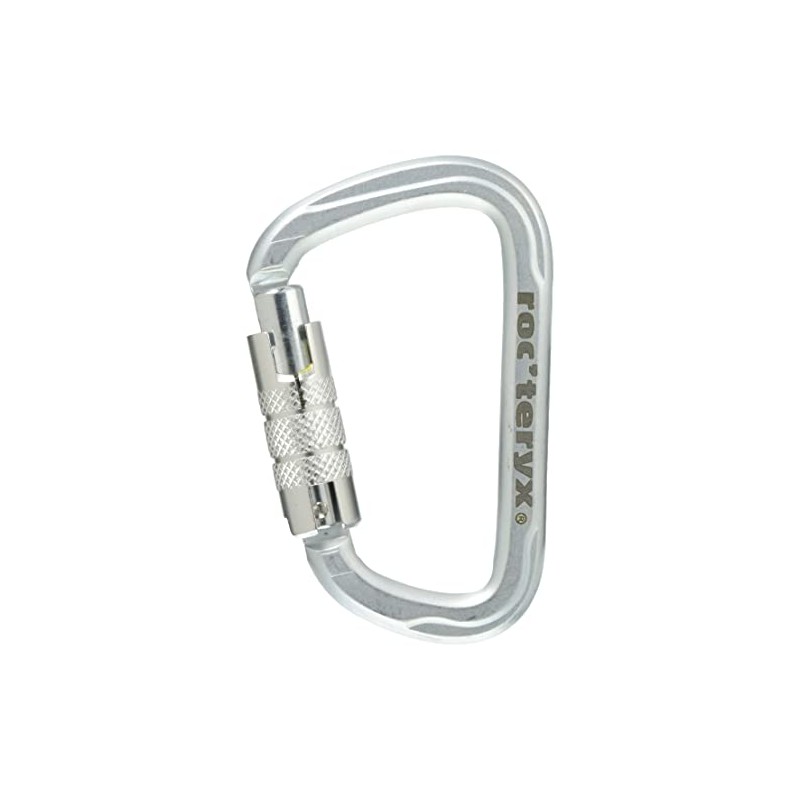 roc'teryx RTF249LK3T Mountain Climbing Carabiner, Steel D, Triple Lock, Silver