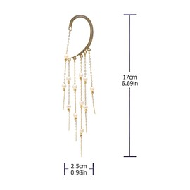 Happyyami Ear Cuffs Non Pierced Earrings Pearl Fairy Ear Clips Wedding Ear Jewellery